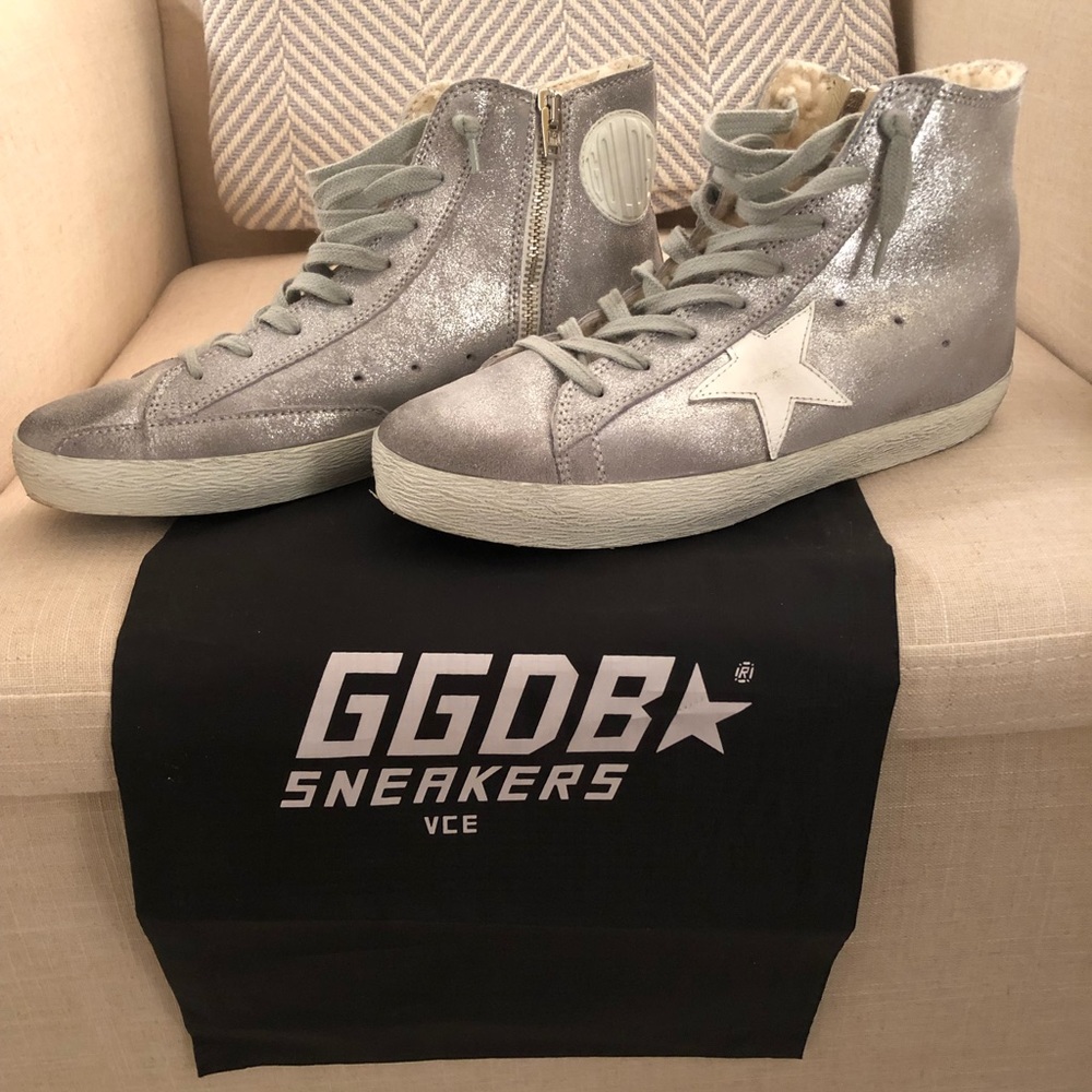 Golden Goose Metal Leather High Tops Francy 39